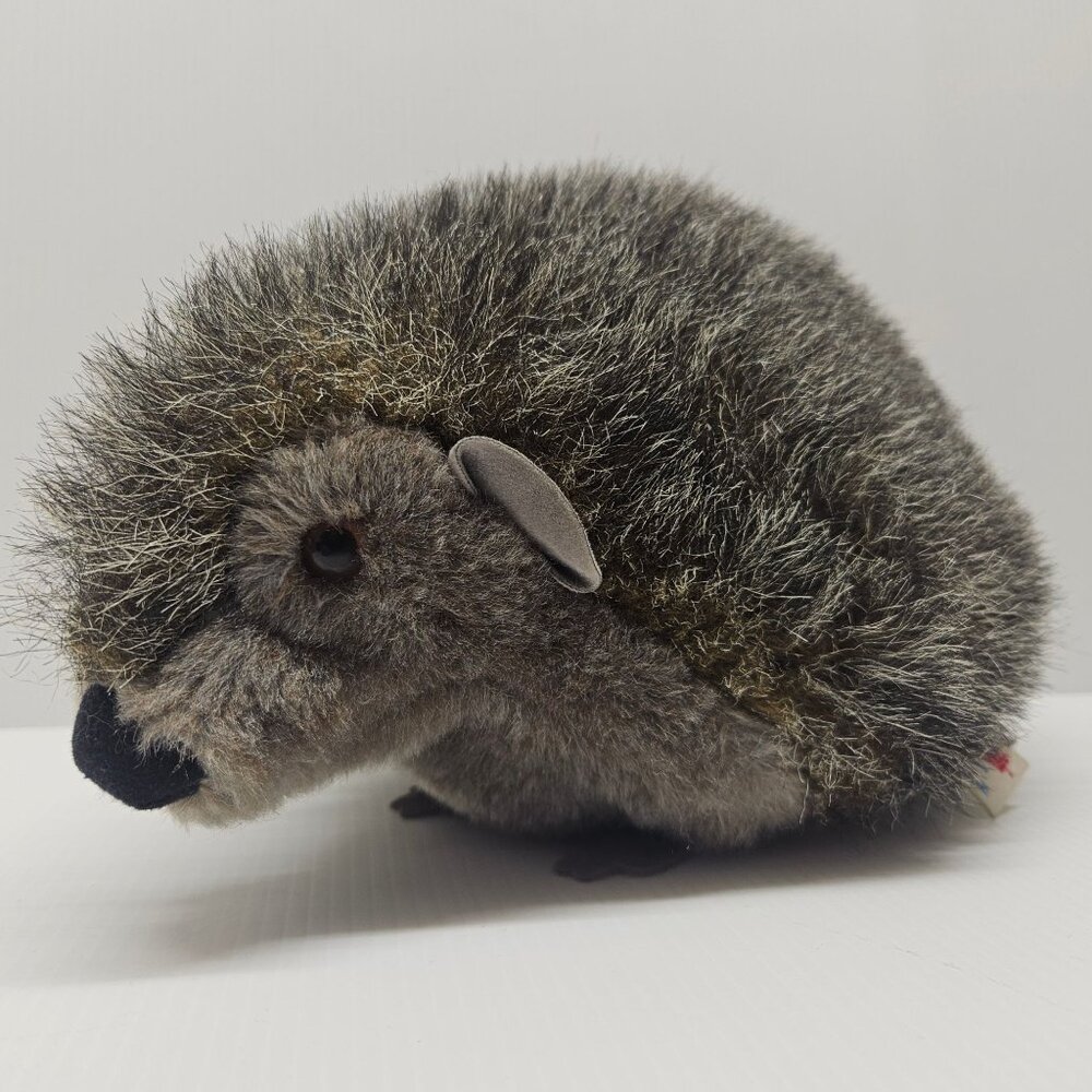 Douglas Cuddle Toys Gray Hedgehog Plush Realistic Stuffed Plush Toy USA Vintage
